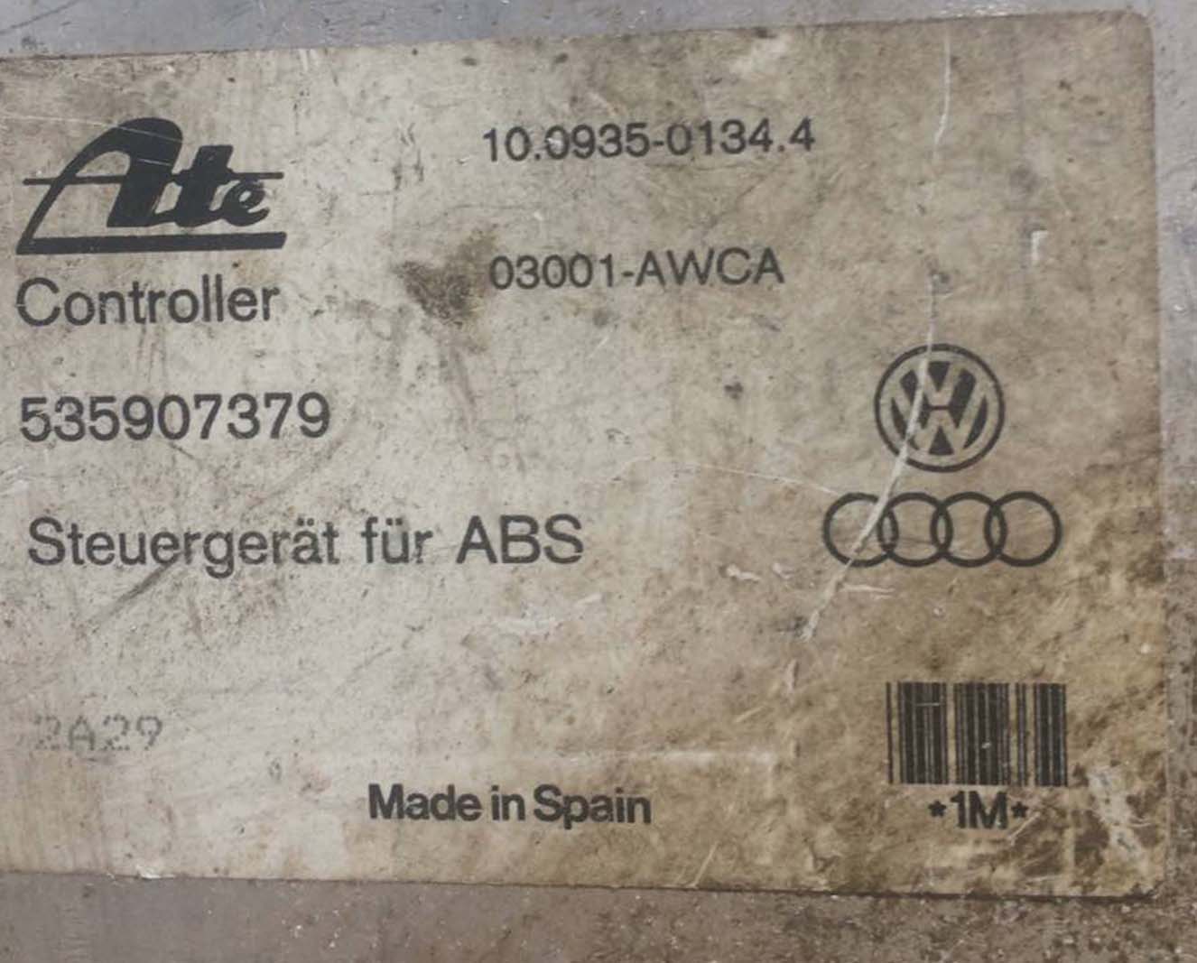 Блок управления ABS Volkswagen Passat B3 535907379 купить в Минске