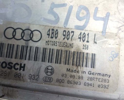 Блок управления двигателем 2.5 TDI 4B0907401L - купить в Минске